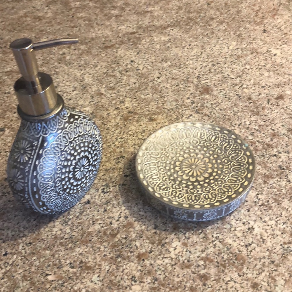 Lotion  dispenser and soap dish